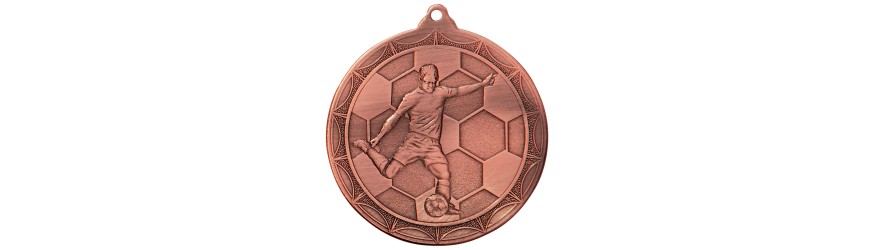 50MM IMPULSE FOOTBALL FOOTBALLER MEDAL - GOLD, SILVER & BRONZE 50MM IMPULSE FOOTBALL FOOTBALLER MEDAL - GOLD, SILVER & BRONZE